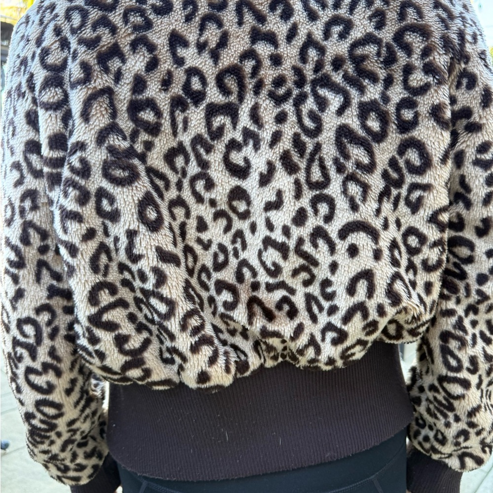 Candie's Leopard Print Bomber Jacket View 3